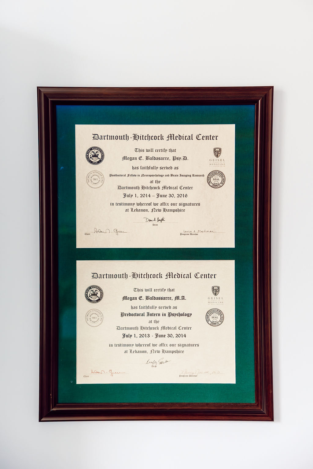 Dr. Baldassarre's credentials